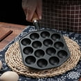 thumbnail image 2 of sweethay Sartén Takoyaki de 12 cavidades, placa redonda de barbacoa de hierro resistente multifuncional, herramientas de cocina resistentes al desgaste, Utensilios de cocina sweethay HA065570-00, 2 of 6