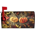 thumbnail image 2 of Halloween Cookies Autumn Leaves Mailbox Cover Magnetic Wooden Background Waterproof Mailbox Wraps Post Letter Box Decor 21x18 in, 2 of 6