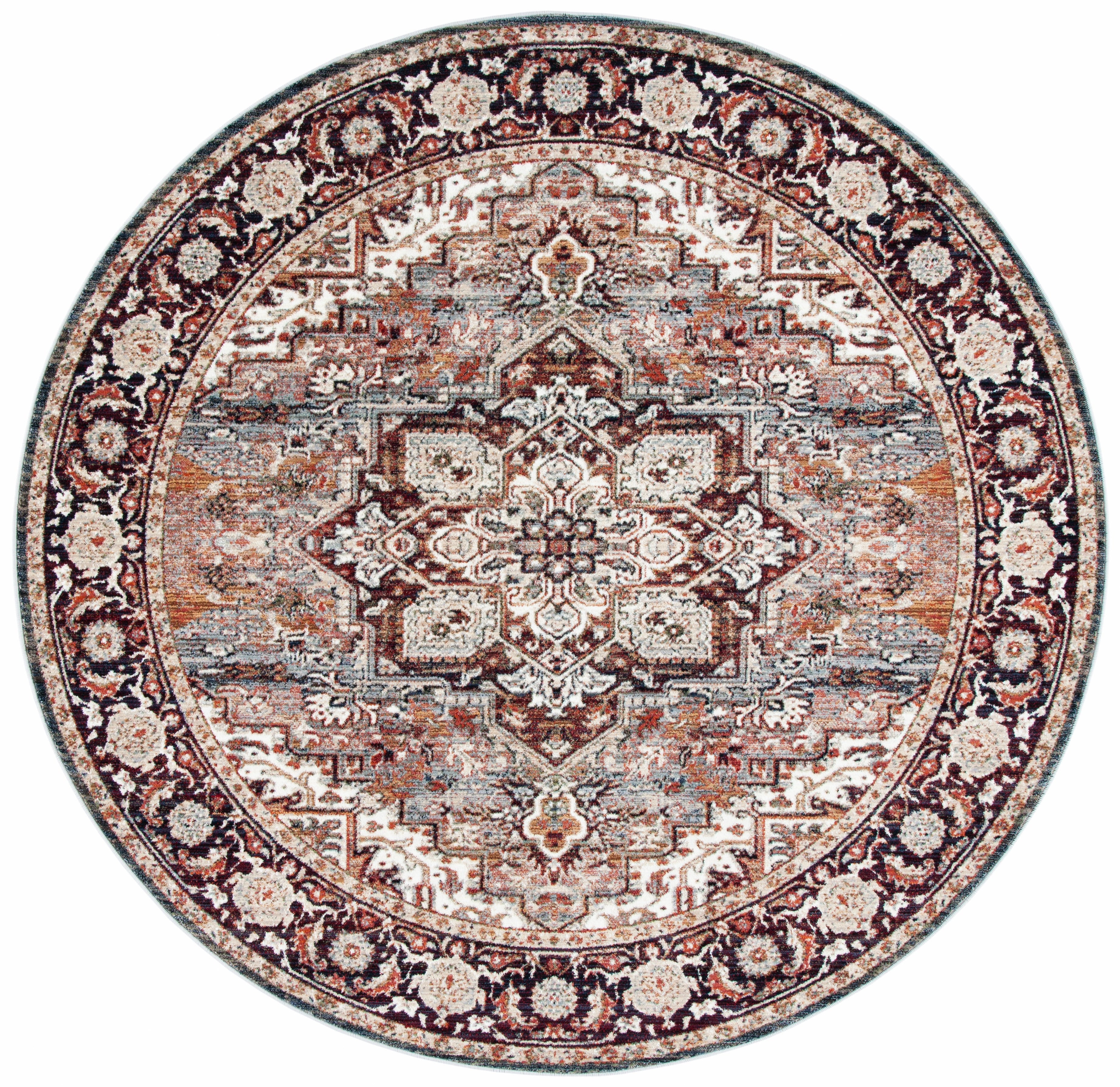 Safavieh Herat Rozen Oriental Area Rug, Red/Ivory, 6'7" x 6'7" Round