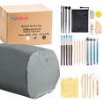 thumbnail image 1 of TORISING Air Dry Clay 10 LBs with 42 Pcs Set Pottery Clay Tools Set for Hand Modeling and Throwing, Non-Toxic (Gray & Kit), 1 of 6
