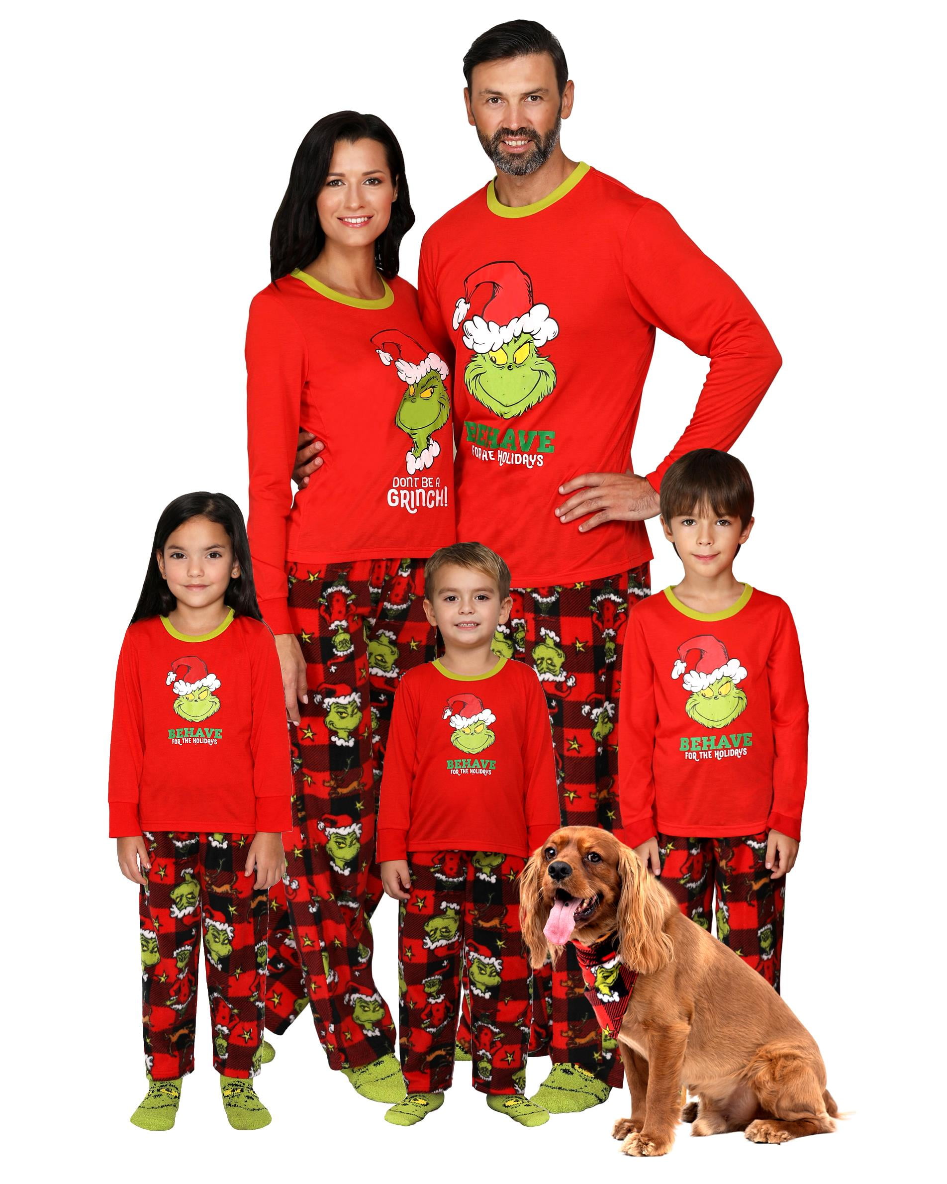 El Grinch Matching Family Pijamas Pijamas Adultos Kids Snug Fit