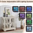 thumbnail image 4 of 32" H LED Accent Cabinet with 7 Color Lights for Collectibles, Modern Storage Cabinet with Tempered Glass Doors, Sideboard Buffet Case with Smartphone-Controlled Lights, 4 of 9