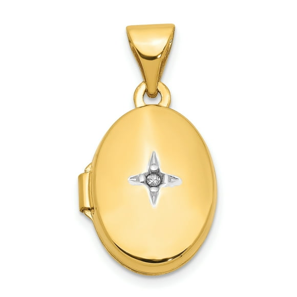 14K Yellow Gold Diamond Locket