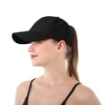 thumbnail image 6 of Women's Criss Cross Back Baseball Cap, Ponytail Hat with Quick Dry Fabric, UV Protection Sport Cap for Running, Hiking, and Outdoor Activities Black, 6 of 8