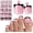 Black French in Pink Base, variant on Press Toenails For Women with Adhesive Tabs, 150 count White Tip Press Ons, Short Square Toenail Press , 15 Sizes Full Cover Nails