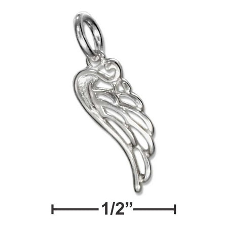 Outline Sterling Silver Charm - STERLING SILVER SMALL ANGEL WING OUTLINE CHARM