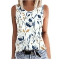 thumbnail image 2 of ITSAME Tank Tops for Womens, Floral Crew Neck Plus Size Casual Loose Fit Blouses Multicolor 5XL, 2 of 5