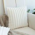 thumbnail image 3 of Sanmadrola Throw Pillow Covers 18x18 inch Pack of 2 Faux Fur Plush Decorative Throw Pillow Covers Couch Cushion Case Soft Pillow with Velvet Back for Sofa, Bed, Living Room, White, 3 of 6