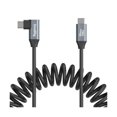 thumbnail image 1 of wonima44 USB C to USB C Coiled Data Cable (Straight to Angled), 90 Degree USB C Cable 20Gbps High Speed Data Transfer, Support PD 100W Fast Charging, for iPhone, Laptops and Cameras etc. - 4792, 1 of 1