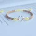 thumbnail image 3 of Bracelet Tissé en Forme de Cœur Fleur de Pêche Design Mignon en Forme de Cœur Bracelets de Transbordement Ajustables Argent pour Femmes Filles, 3 of 3