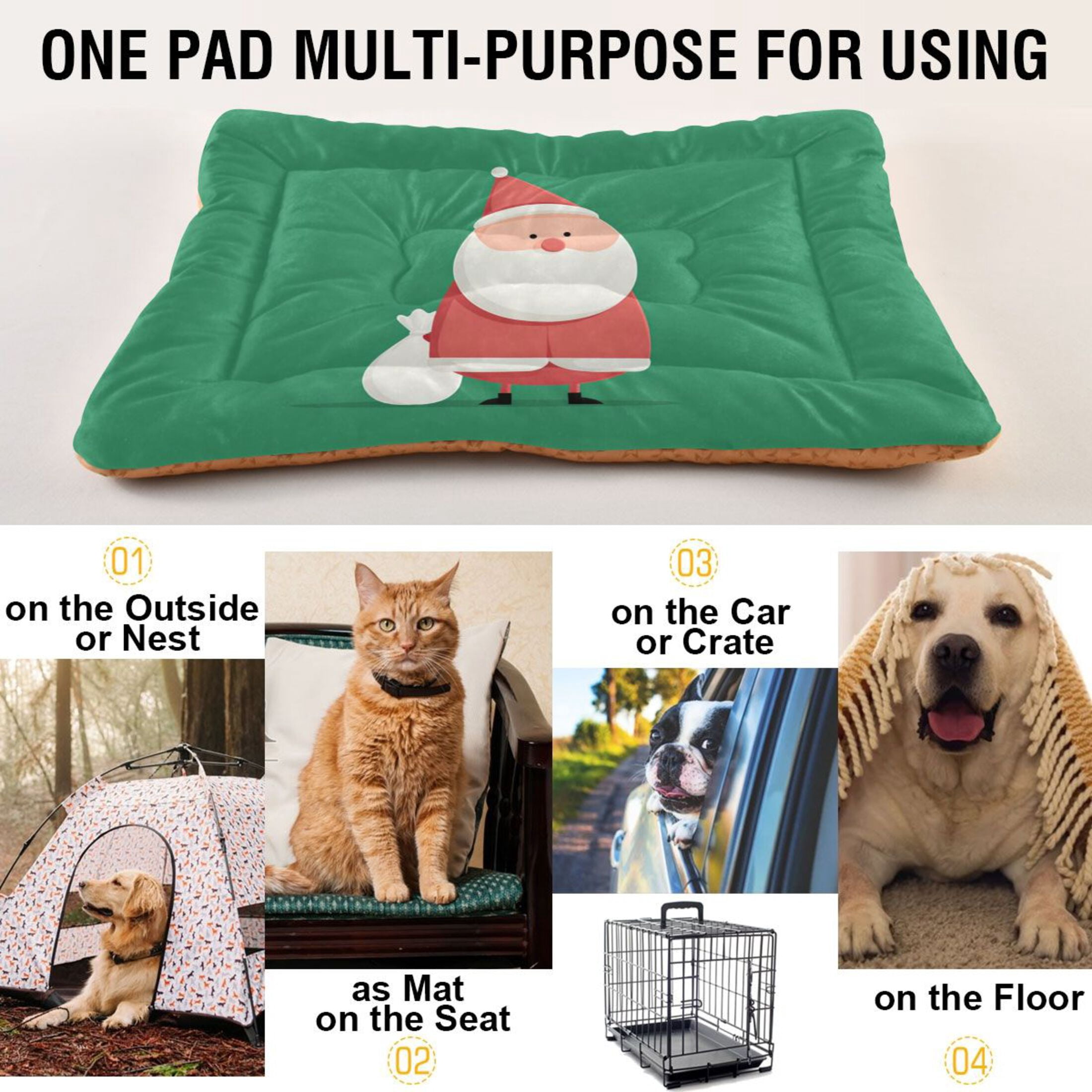 Cozy Mat Pet Bed Indoor Outdoor Warm Soft For Cat Dog Puppy(S/M) Carrying A White Bag