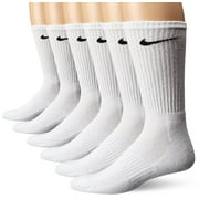 Nike Mens 6 Pack Cushioned Crew Socks White 8-12