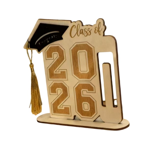 Decoraciones de graduación, regalos de graduación, accesorios, placa de madera con soporte, Estilo B