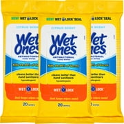 (3 pack) (3 Pack) Wet Ones Antibacterial Hand Wipes Citrus Scent Travel Pack - 20 Count