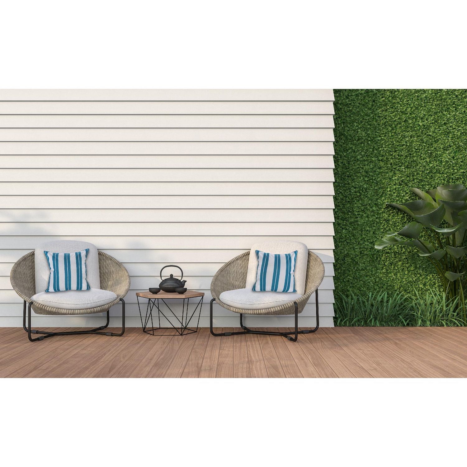 Boston Outdoor Cabana Stripe Waterproof Cushion Teal 18 X 18 - Set of 2