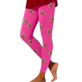 thumbnail image 2 of Gibobby Leggings para mujer Leggings para mujer Moda Entrenamiento Leggings Navidad Impresión Color Bloque Pantalones Elástico Leggings(Rosa,M), 2 of 4