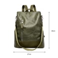 thumbnail image 1 of Bolsa Mochila de cuero Mochila de viaje de hombro antirrobo de PU suave retro (verde) Likrtyny  Para Estrenar, 1 of 8