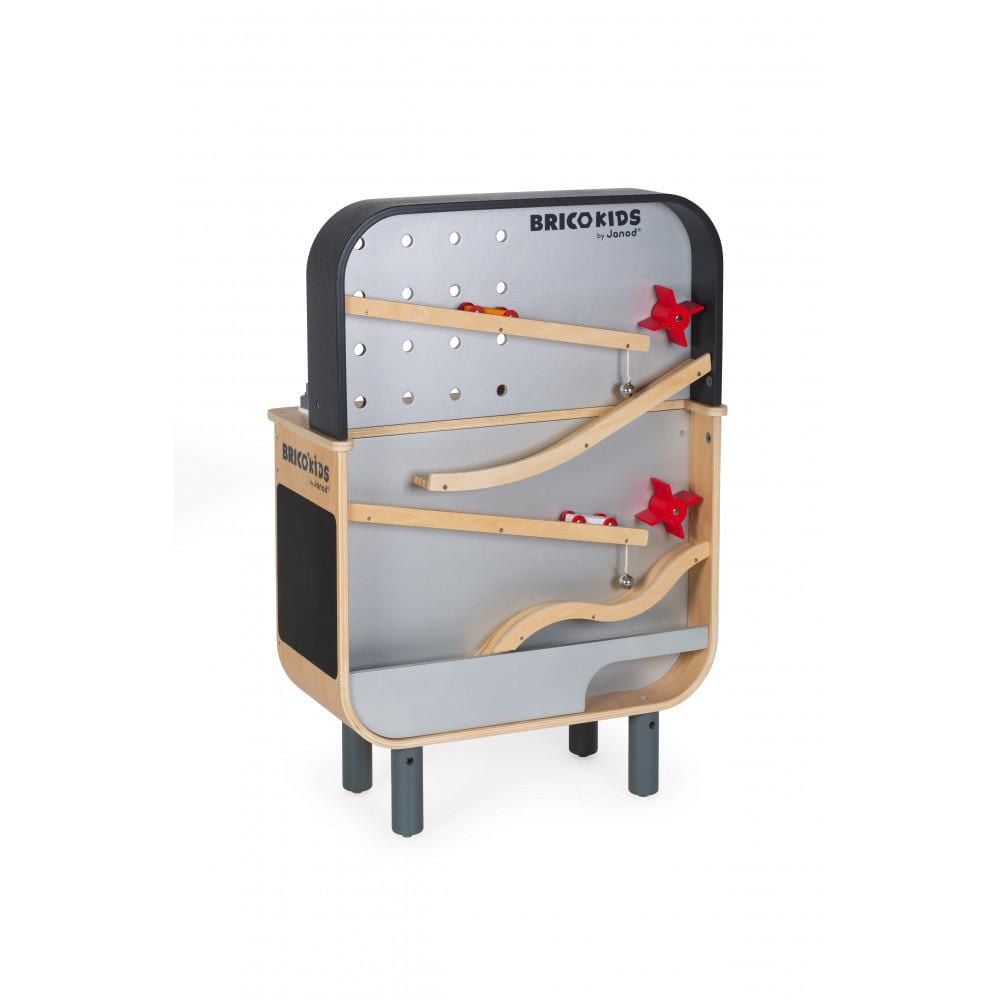 Janod - Brico'Kids - Reverso Workbench - 34 Wooden Accessories - Motor Skills Development Toy - Early-Learning - Creative and Imaginative - For Toddlers - From 3 Years + - Multilingual - J06476.