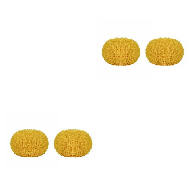 QualitChoice Brosse Récurante pour Poêle Brosse à Vaisselle Récurant pour Batterie de Cuisine Outil de Récurage de Cuisine, Bleu Jaune Jaune 2 Remplacements 2 Pcs