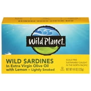 Wild Planet Wild Sardines in Extra Virgin Olive Oil with Lemon Lightly Smoked, 4.4 oz