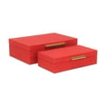 thumbnail image 5 of Contemporary Home Living Handcrafted Faux Shagreen Decorative Boxes - 11.75" - Red and Gold - Set of, 5 of 9