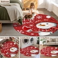 thumbnail image 6 of Red Snowman Christmas Round Area Rug 3 FT, Small Kitchen Bathroom Mat, Xmas Winter Snowflake Let Snow Washable Indoor Outdoor Throw Runner Carpet Non-Shedding Doormat for Table Shower Sofa Entryway, 6 of 9