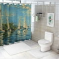 thumbnail image 7 of PRATYUS  Shower Curtain Custom Fabric Set Claude French Sailboat Ocean Beach Polyester Curtain for Bathroom Decorative Shower Curtain with Hooks, 7 of 7