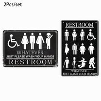 YLLSF 2Pcs Funny Bathroom Whatever Just Wash Your Hands Alien Sign