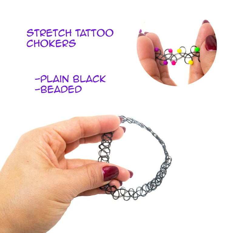 12 Pack Assorted Tattoo Chokers