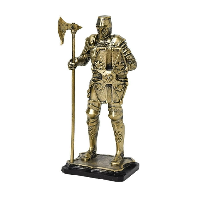 Figura de caballero, adorno de escritorio, vintage, coleccionable, estilo retro europeo. Oro