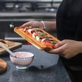 thumbnail image 2 of TeakHaus Essential Edge Grain Rectangle Serving Tray | 12" x 5" x .5", 2 of 3