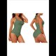 thumbnail image 3 of Trajes de Baño de de una Pieza para Mujer, Trajes de Baño con Control de Abdomen Verde M, 3 of 7