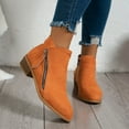 thumbnail image 2 of Gyexs Ankle Boots for Women Dressy Ankle Cowboy Boots Low Heel Western Cowboy Boots Zipper Casual Short Ankle Booties Orange Size 6, 2 of 8
