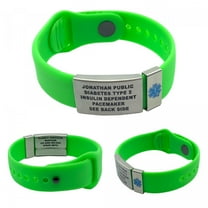 QuickClip Custom Engraved Medical Alert ID Bracelet, Free Shipping - Lime Green