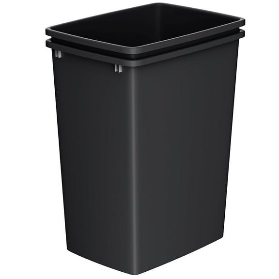 35 Quart Plastic Trash Can, Under Canbinet Waste Bin, 9-Gallons Slim Trash Can for Kitchen Bedroom Office Bathroom Under Sink Black (2 Pack)