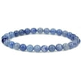 thumbnail image 1 of Natural Blue Aventurine Gemstone 6mm Round Beads Stretch Bracelet 7" Unisex, 1 of 3