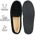 thumbnail image 3 of Alpine Swiss Moccasin Slipper Genuine Suede and Faux Shearling Lining, Black, Men, 3 of 7