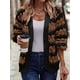 thumbnail image 5 of Suéter de Invierno de Punto Holgado con Rayas y Mangas Farol para Mujer, Moda de Otoño Marrón Negro S, 5 of 10