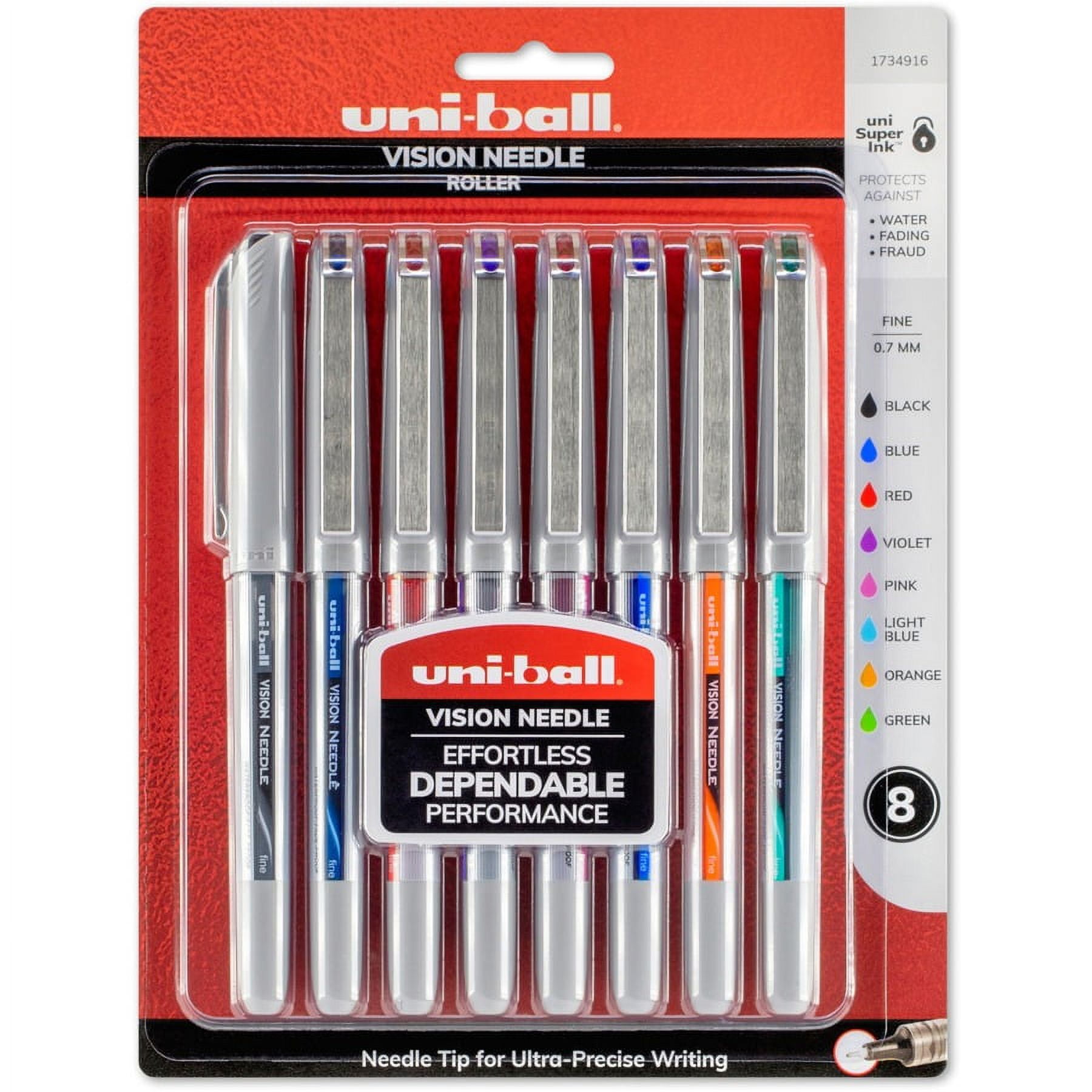 Uni-Ball Vision Elite Rollerball Kugelschreiber – 8er Pack, Wasserfeste Tinte, Assorted Farben