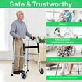 thumbnail image 2 of BN-LINK Folding Walker with 5'' Wheels,Adjustable Lightweight Walker for Senior,  Aluminum Walker for Elderly,Disabled,330 lbs Capacity, Silver, 2 of 6