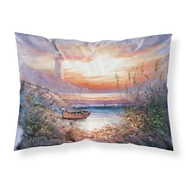 Carolines Treasures APH4130PILLOWCASE Lighthouse Scene with Boat Fabric Standard Pillowcase