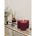 thumbnail image 3 of CANDWAX 3x4 Pillar Candle Set of 3 - Decorative Rustic Candles Unscented and No Drip Candles - Ideal as Home Decor Candles or Large Candles for Home Interior - Burgundy Candles, 3 of 6