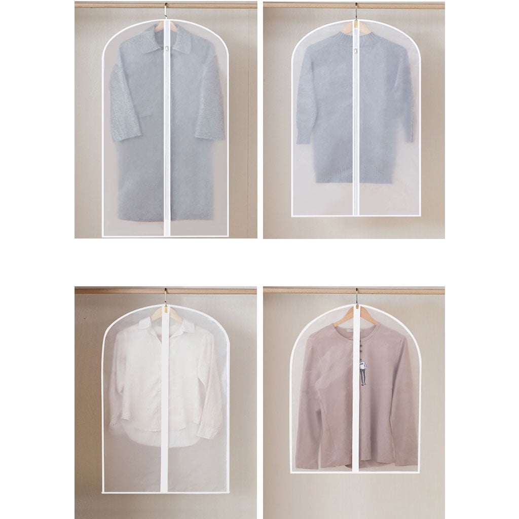 Shinycome 12pcs Hanging Garment Bags Lightweight Clear Clothes Cover Full Zipper Suit Bag for Closet Storage Home Travel