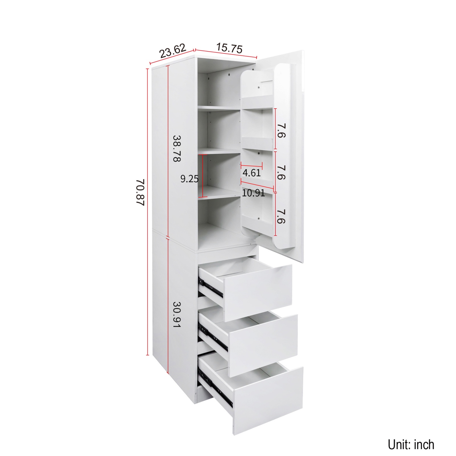 Kitchen Pantry Storage Cabinet with Doors, 70.87" Tall Food Pantry Cabinet with Shelves & Drawers, Modern Freestanding Organizer for Kitchen, Dining Room, Living Room