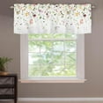 thumbnail image 4 of Spring Summer Eucalyptus Leaf Kitchen Curtains Valances for Windows Sage Green Leaves Floral Valance Farmhouse Short Rod Pocket Window Curtain 1 Panel for Spring Window Treatment Decorations 54x18inch, 4 of 6