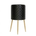 thumbnail image 2 of Honeycomb Metal Planter Pot With 3-Leg Gold Metal Base - Black - 20"H x 10.5"W, 2 of 4