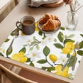 thumbnail image 3 of Retro Yellow Placemats Set of 2, White Floral Green Leaves Farmhouse Non-Slip Place Mats Washable Table Mats for Kitchen Dining Table Decorations Indoor/Outdoor, 3 of 9