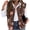 Brown, variant on Vest for Women Fuzzy Fleece Color Block Sleeveless Button Down Fall Sherpa Jacket Winter Warm Outerwear with Pockets Pink M