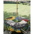 thumbnail image 3 of Outdoor Tablecloth with Umbrella Hole Zipper Vintage Sunflower Rooster Round Tablecloth 54" Waterproof Outside Table Cloth Summer Floral Elegant Patio Table Cover Tablecloths for Picnic Party, 3 of 8