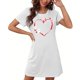 thumbnail image 5 of Camisón corto de mujer, vestido de largo medio con estampado de moda, camisón corto extragrande de mujer, camisón de manga corta con estampado de pecho a la moda, camisón de mujer, 5 of 5